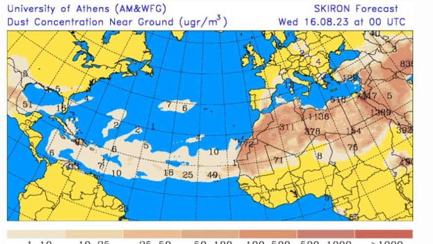 Sensación térmica de 42 C y polvo del Sahara inciden este miércoles