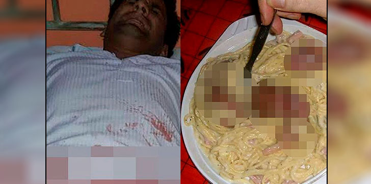 Resultado de imagen para Mujer le corta el pene a su esposo por infiel y lo hace en espagueti