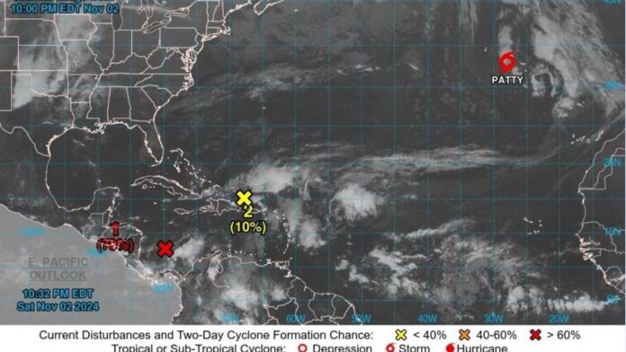Prevén sistema ubicado al suroeste del mar Caribe se convierta en depresión tropical