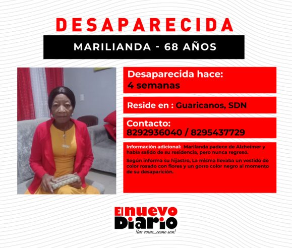 Familiares reportan señora desaparecida en Los Guaricanos SDN
