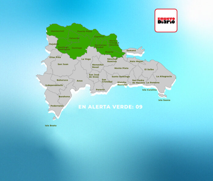 COE aumenta a nueve las provincias en alerta verde por incidencia de vaguada