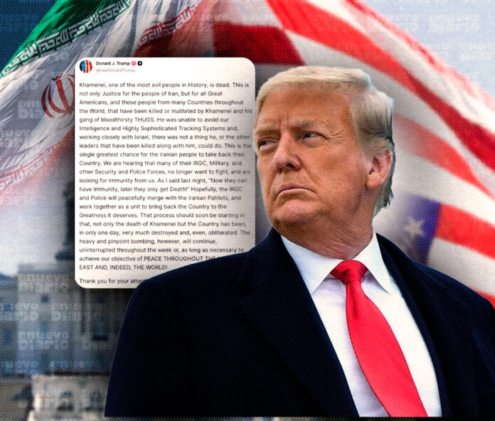 Trump anuncia la muerte del líder supremo Jameneí y llama al pueblo iraní a «recuperar» su país